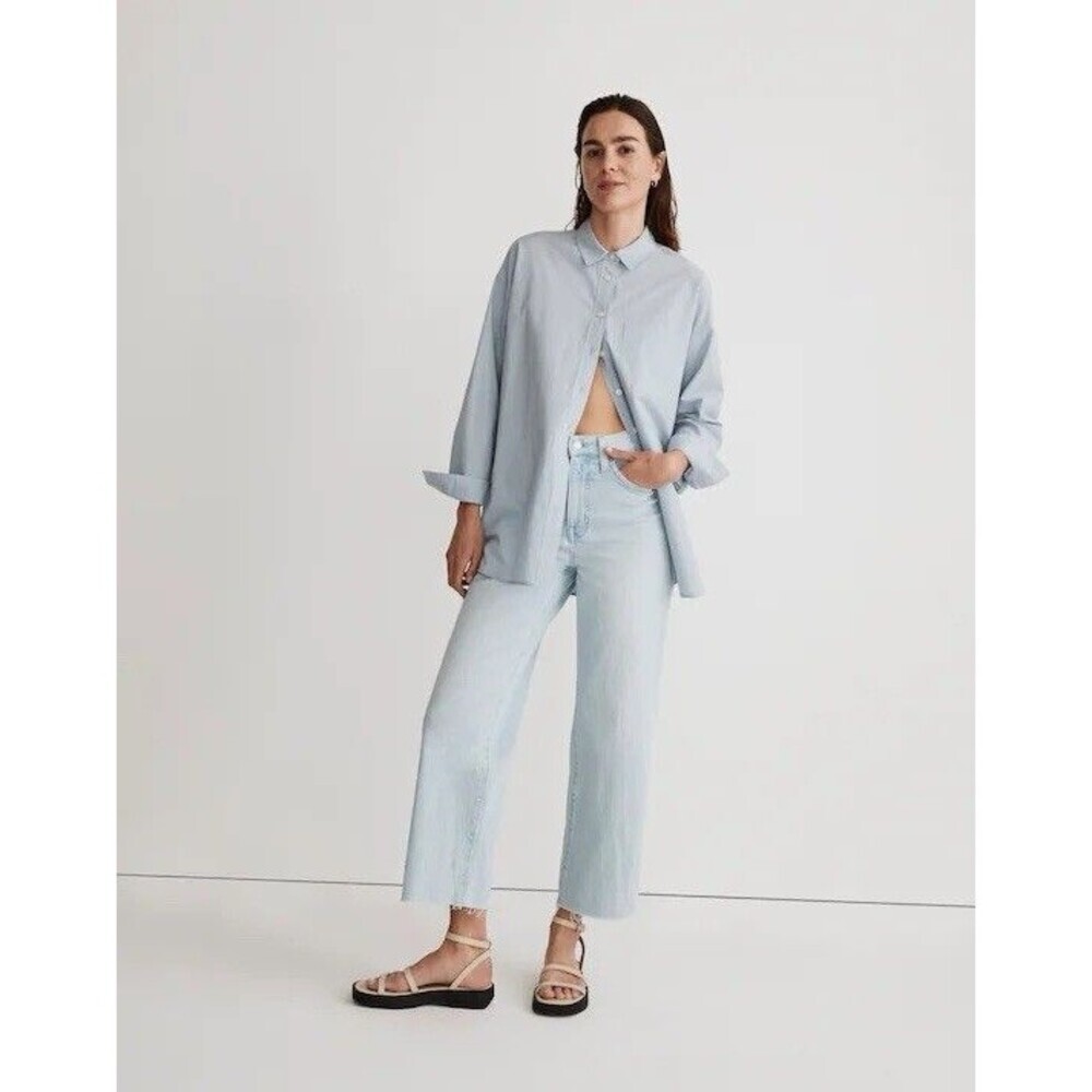 Madewell The Perfect Vintage Wide Leg Crop Jean Size 24W Bosworth Wash Plus Size - Picture 2 of 13